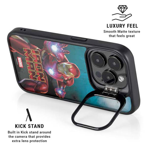 Marvel Iron Man Repulsor Blast iPhone 14 Pro Kickstand Case